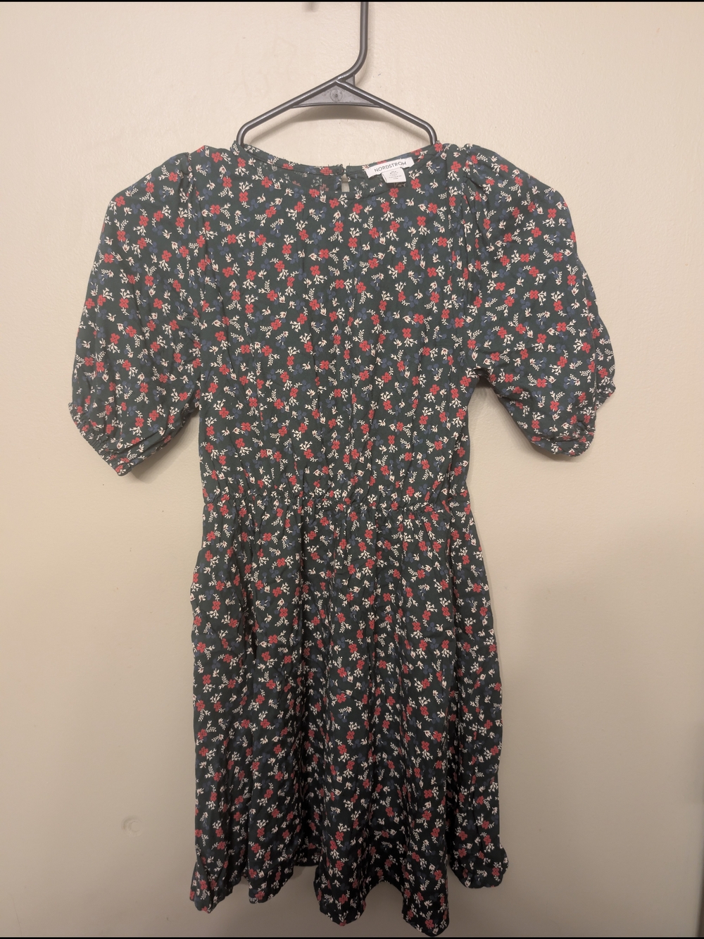 Nordstrom Floral Puff-Sleeve Day Dress
